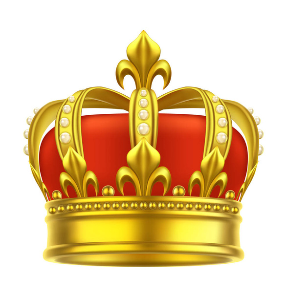 Heraldische kroon pictogram. Koning, koningin, spel hoofdtooi - Vector, afbeelding
