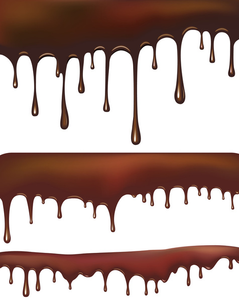 Set of chocolate drips - Vector, Image