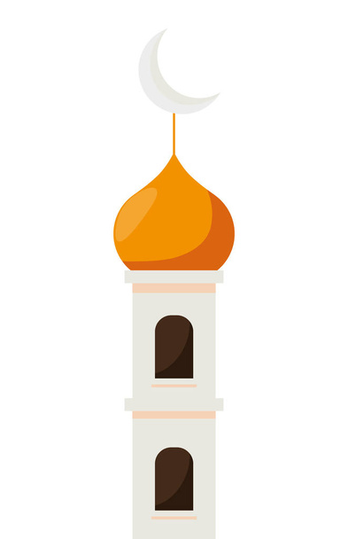 toren van de moskee Ramadan Kareem Building - Vector, afbeelding