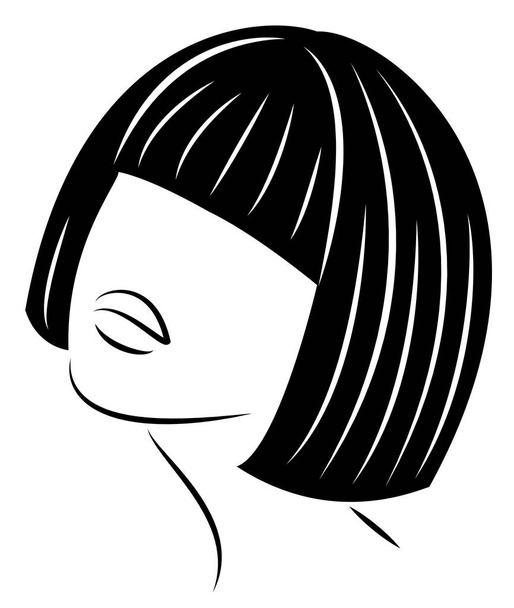 Σιλουέτα ενός κεφαλιού μιας γλυκιης κυρίας. Το κορίτσι δείχνει το χτένισμα της σε μακριά και μεσαία μαλλιά. Η γυναίκα είναι όμορφη και κομψή. Απεικόνιση διανυσματικών φορέων. - Διάνυσμα, εικόνα