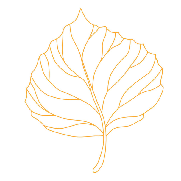 Εκτύπωση γραμμής σκίτσο φύλλο δέντρο εικόνα διάνυσμα - Διάνυσμα, εικόνα