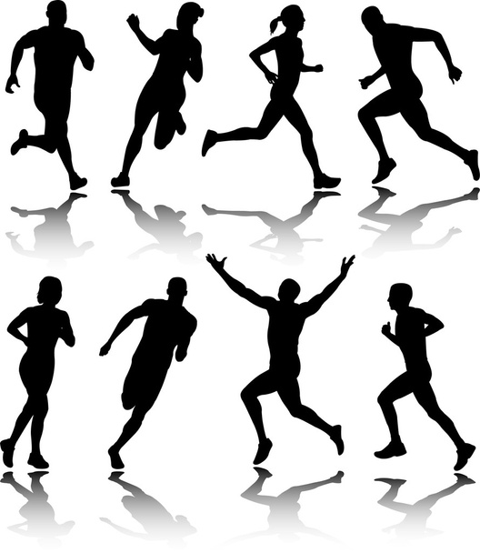 running silhouettes - Vector, Image