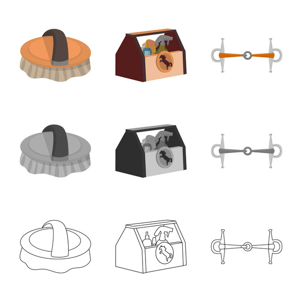 Vector design of equipment and riding icon. Set of equipment and competition vector icon for stock. - Vetor, Imagem