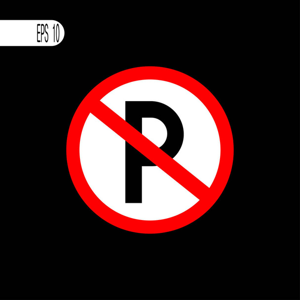 Nincs parkolási jel, ikon-vektor illusztráció - Vektor, kép