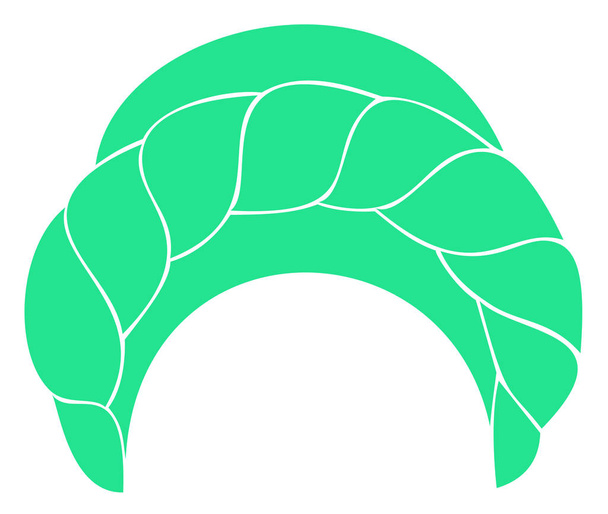 Tocado nacional tradicional, turbante. Bufanda verde de punto. Ilustración vectorial
 - Vector, Imagen