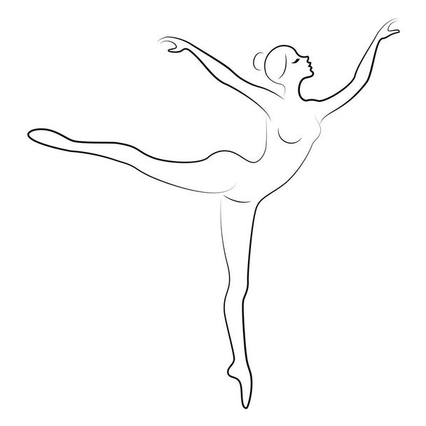 Alapvető Rgsilhouette egy aranyos hölgy, ő táncol. A lány egy szép alak. A nő egy fiatal szexi és karcsú balerina. Vektoros illusztráció. - Vektor, kép