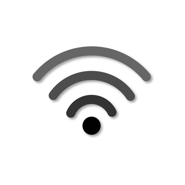 Значок Wi-Fi. Изолированный трехмерный векторный значок wifi. Стиль вырезанного из бумаги. Беспроводной доступ в Интернет
 - Вектор,изображение