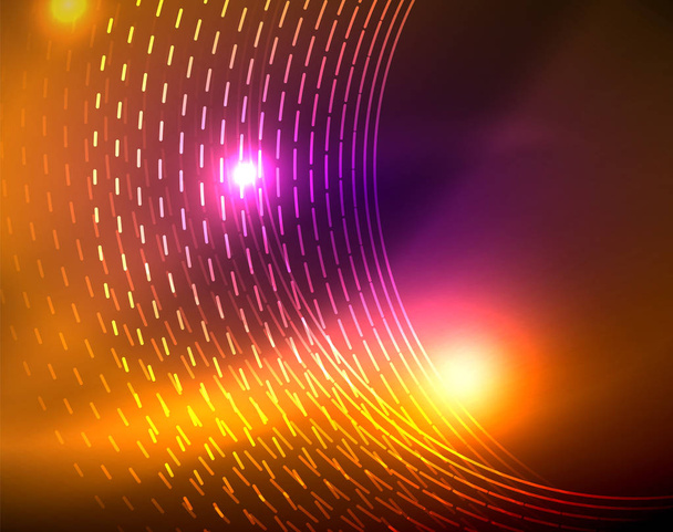 Neon Cirkels Abstracte achtergrond - Vector, afbeelding