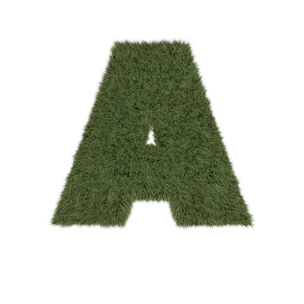 3D Grassy Alphabet Letter - Φωτογραφία, εικόνα