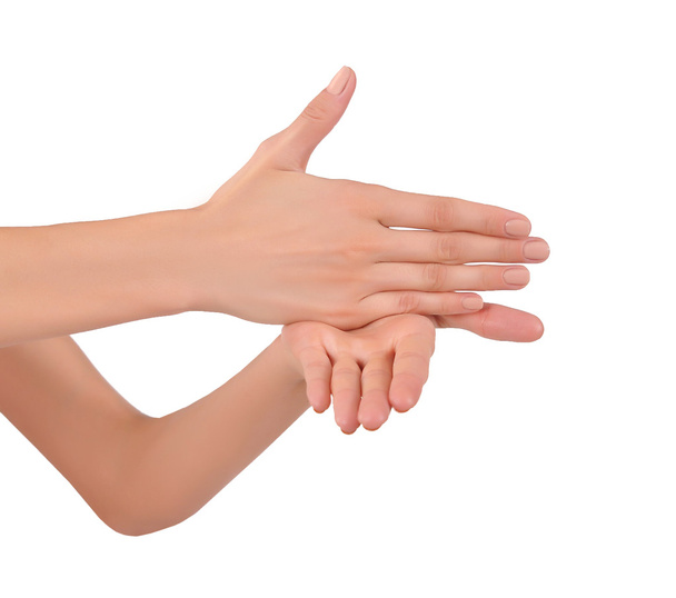 Two hands show a sign, movement - Φωτογραφία, εικόνα