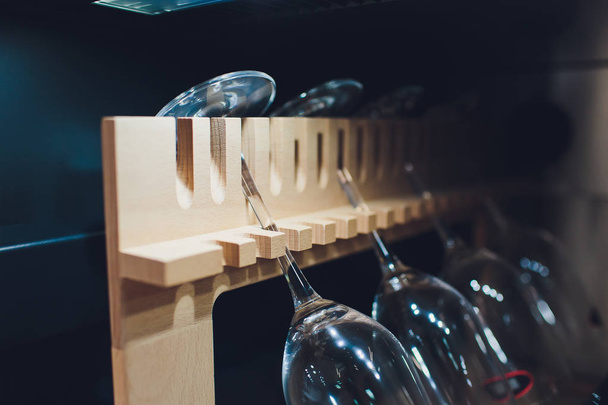 Storing bottles of wine in fridge. Alcoholic card in restaurant. Cooling and preserving wine. - Fotoğraf, Görsel