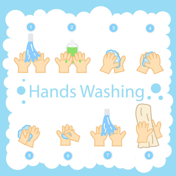 Illustrator of hands washing - Vector, Image