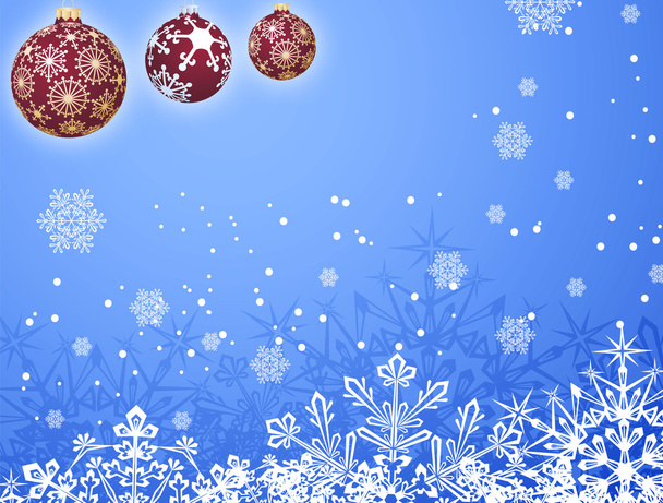νιφάδες χιονιού και διακοσμήσεις χριστουγεννιάτικων δέντρων - Φωτογραφία, εικόνα