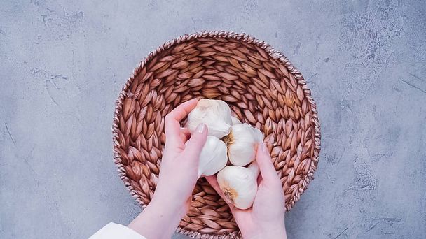 Organic garlic - Foto, Bild