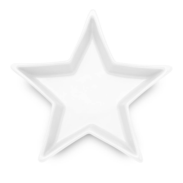 Star shape plate isolated on white background. - Photo, Image
