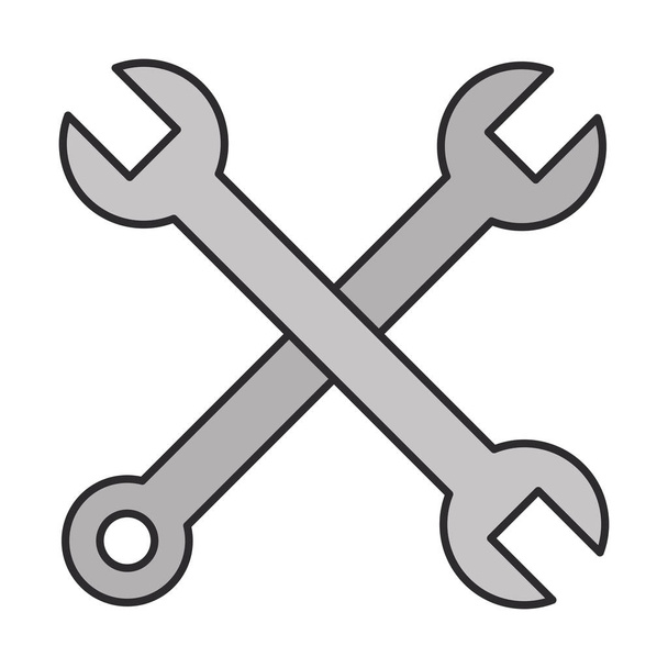 Schlüsselschlüssel über isoliertes Symbol - Vektor, Bild