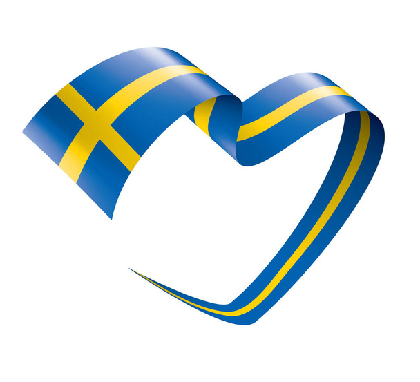 Sweden flag, vector illustration on a white background - ベクター画像
