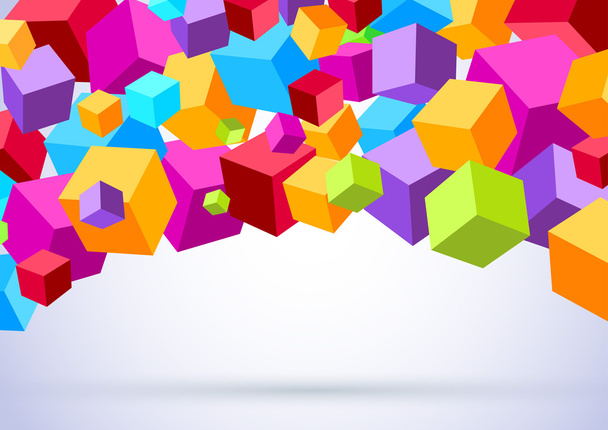 Background with colorful cubes - Vector, afbeelding