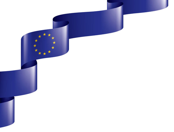 Ευρωπαϊκή σημαία ένωση, διανυσματική απεικόνιση σε λευκό φόντο - Διάνυσμα, εικόνα