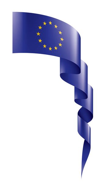 Прапор Європейського Союзу, зображення на білому тлі - Вектор, зображення