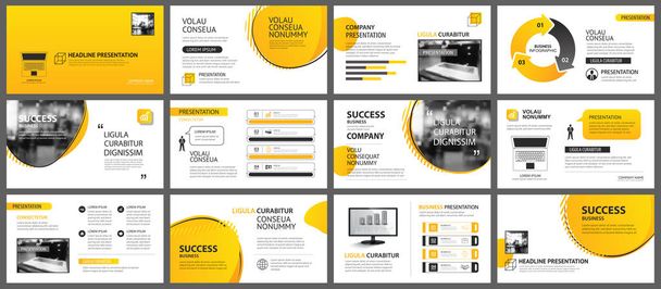Presentazione e layout di sfondo diapositiva. Design giallo
 - Vettoriali, immagini