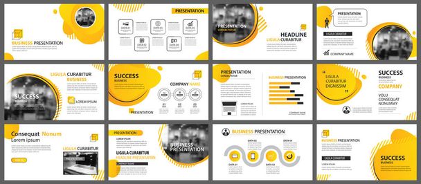 Presentation and slide layout background. Design yellow - Vector, Image