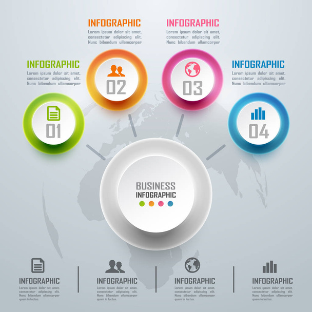 Színes üzleti infographics és ábra, fény és technológia - Vektor, kép