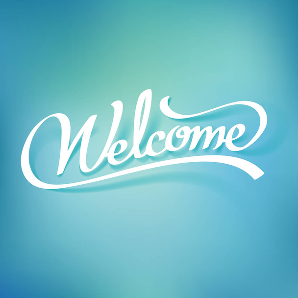 Welcome calligraphy hand lettering - Vector, Image