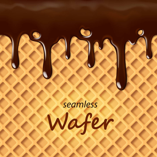 Wafer sem costura e gotejamento de chocolate repetível
 - Vetor, Imagem