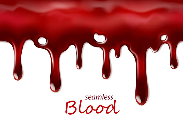 Inconsútil goteo de sangre repetible aislado en blanco
 - Vector, Imagen