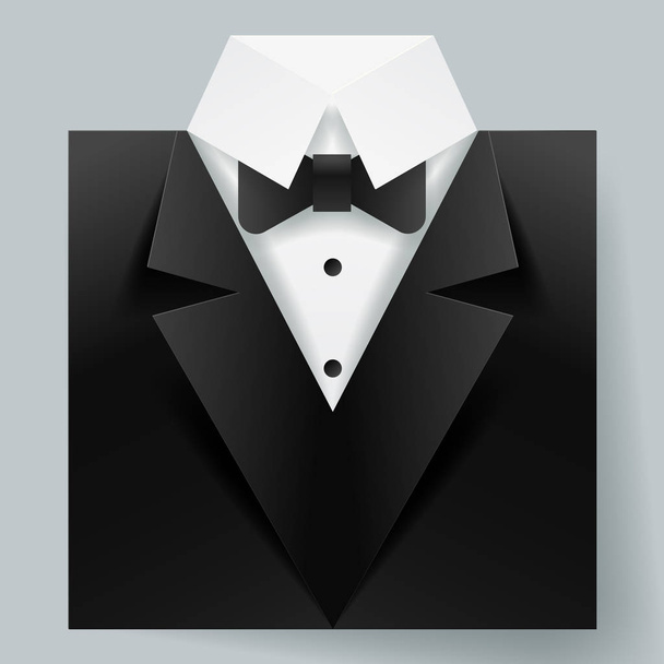 Paper art of tuxedo icon for male fashion and fathers day - Vector, Imagen