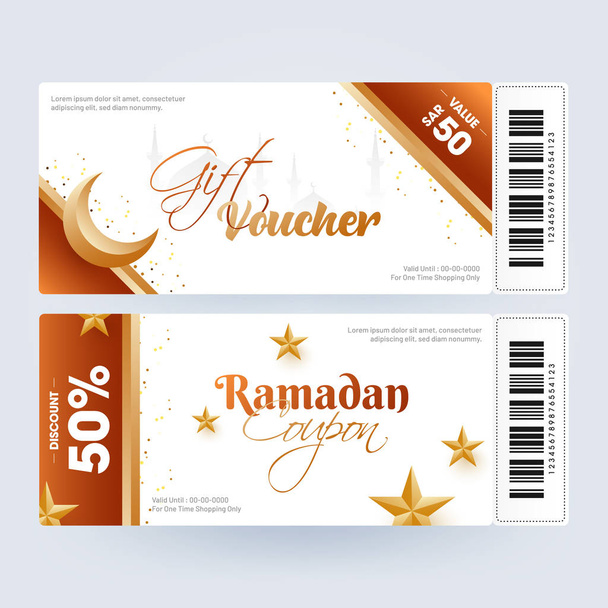 Ramadán regalo cupón o cupón de diseño conjunto con el mejor descuento
 - Vector, imagen
