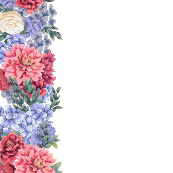 Floral border for design save the date cards, invitations, posters - Foto, Imagem
