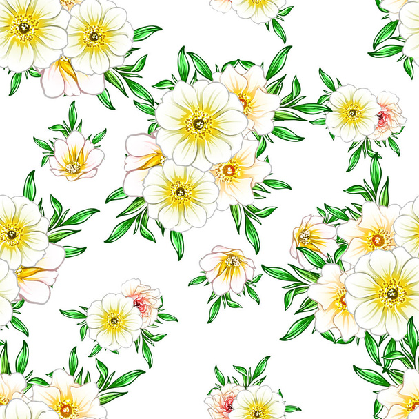 vector illustration of bright flowers pattern background - Vector, Imagen