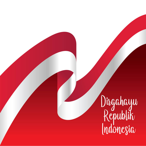 Happy Independence Day Indonesische vertaling. Vlag banner van Indonesische Happy Independence Day. -Vector - Vector, afbeelding