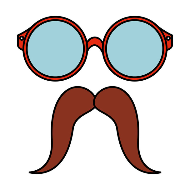 lunettes et moustache style hipster
 - Vecteur, image
