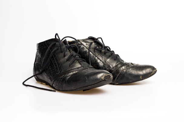 Black leather women's shoes - Foto, Imagem