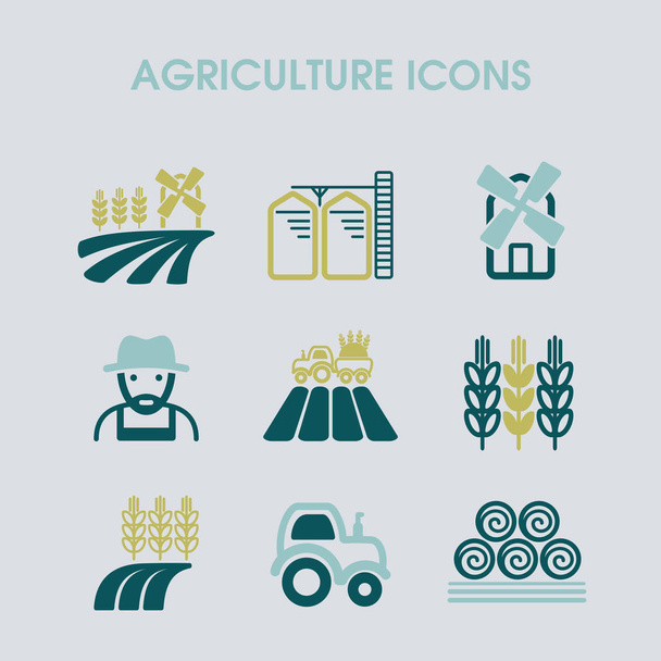 Campo de la granja icono. Señal agrícola
 - Vector, Imagen