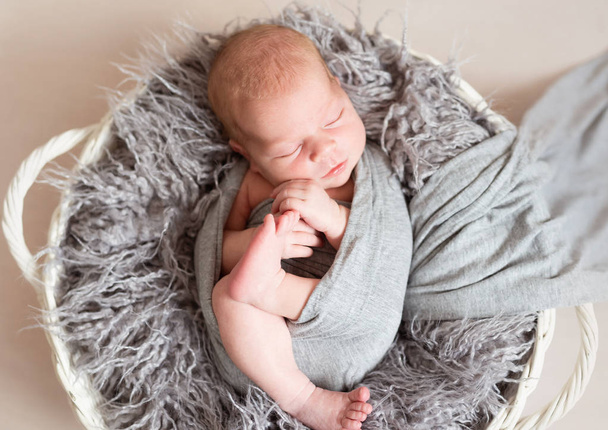 Newborn kid in nest bed - Fotografie, Obrázek