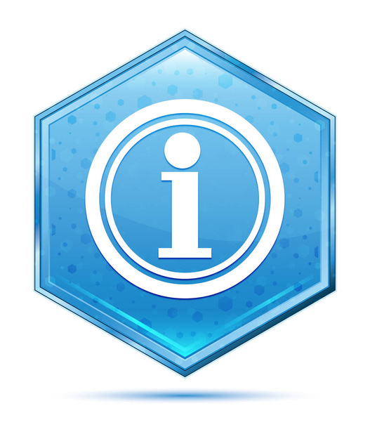 Info icono cristal azul hexágono botón
 - Foto, imagen