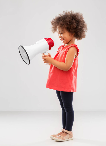 little african american girl with megaphone - Photo, image