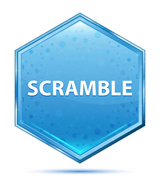 Scramble cristal botão hexágono azul
 - Foto, Imagem