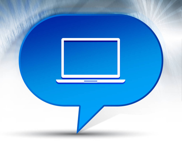 Laptop ícone azul bolha fundo
 - Foto, Imagem