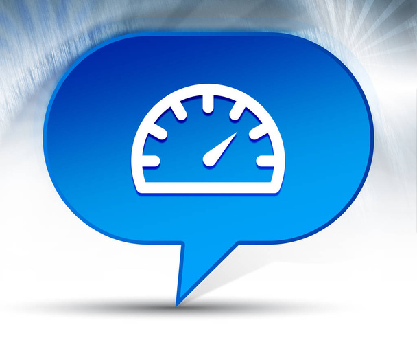 Speedometer gauge icon blue bubble background - Photo, Image