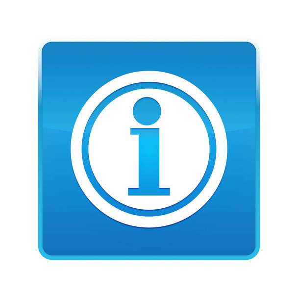 Info ikon fényes kék négyzet gomb - Fotó, kép