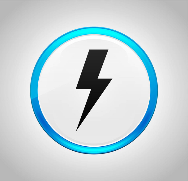 Lightning Bolt icon ronde blauwe drukknop - Foto, afbeelding