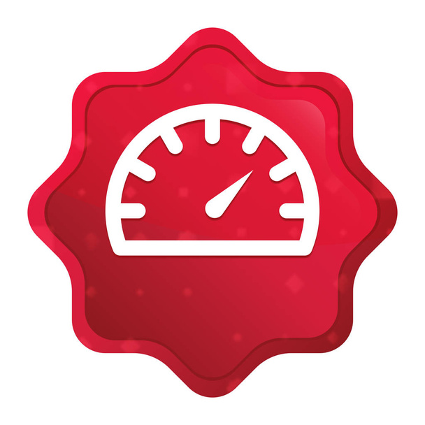 ícone indicador de velocímetro misty subiu botão autocolante starburst vermelho
 - Foto, Imagem