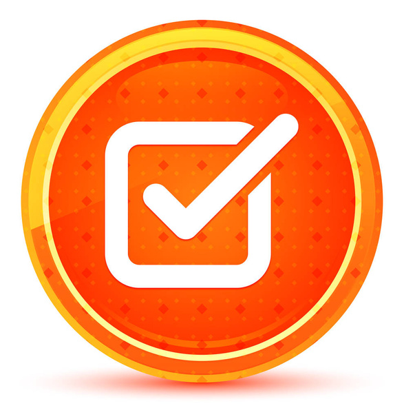 ícone da caixa de seleção botão redondo laranja natural
 - Foto, Imagem