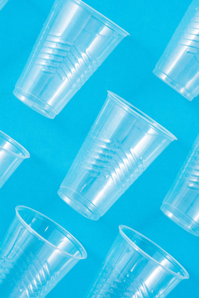 Disposable waste plastic cups pattern   - Photo, Image