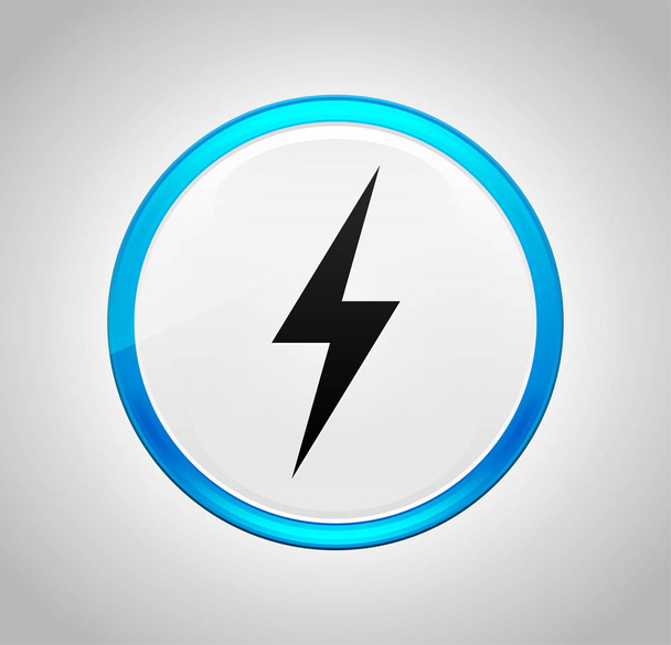 Elektrizitätssymbol runder blauer Knopf - Foto, Bild